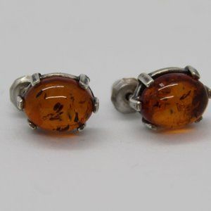 Baltic amber  925 Sterling silver earring posts